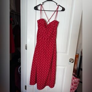 Francesca's Collections Red Dress with White Hearts